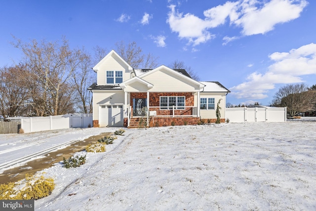 view of front of house with a garage