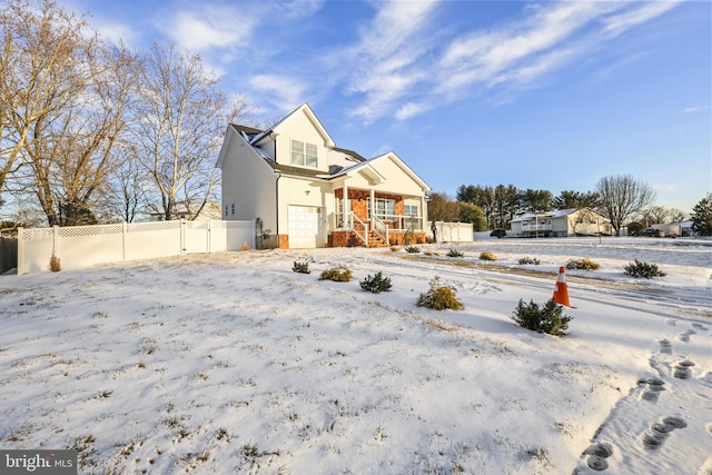 view of front of property with covered porch