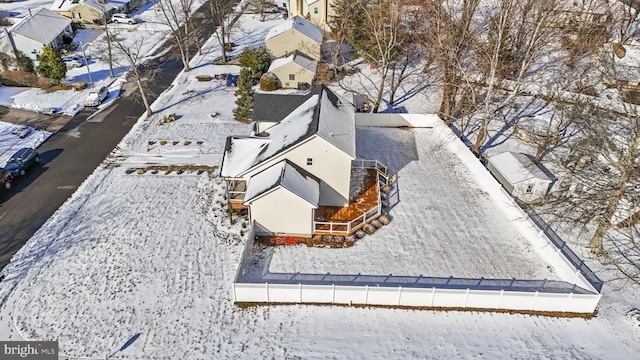 view of snowy aerial view