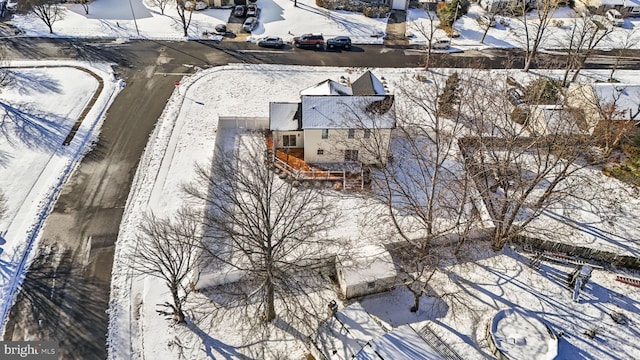 view of snowy aerial view