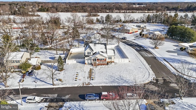 view of snowy aerial view