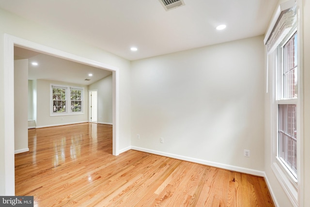 empty room featuring light hardwood / wood-style flooring