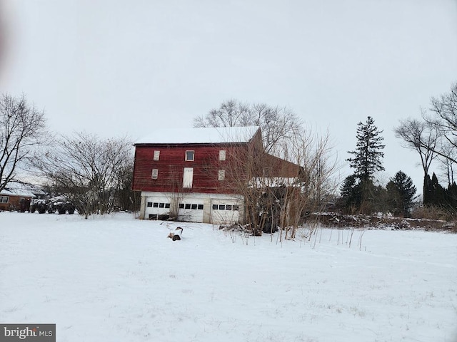 view of snow covered exterior