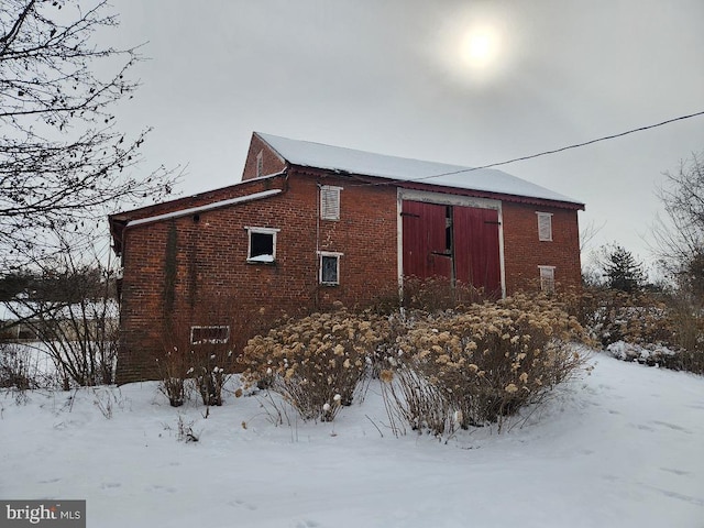 view of snowy exterior