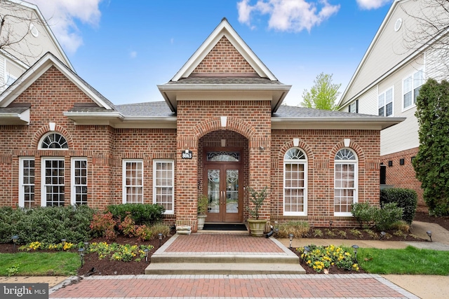 view of exterior entry with french doors