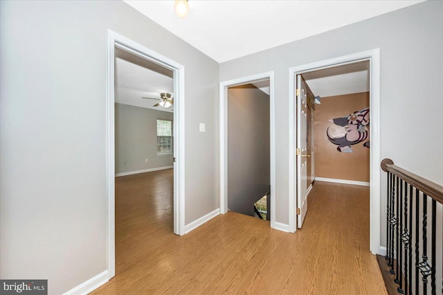 hall with light wood-type flooring