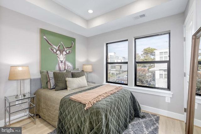 bedroom featuring light hardwood / wood-style flooring