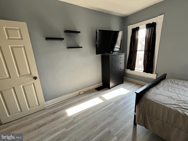 bedroom featuring light hardwood / wood-style flooring