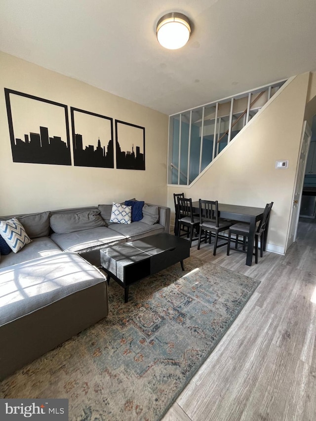 living room featuring hardwood / wood-style flooring