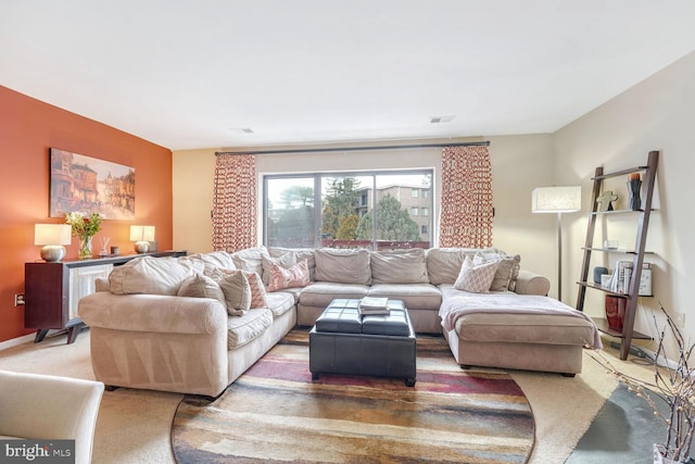 view of carpeted living room