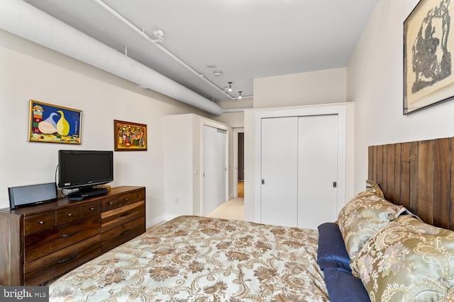 bedroom featuring multiple closets