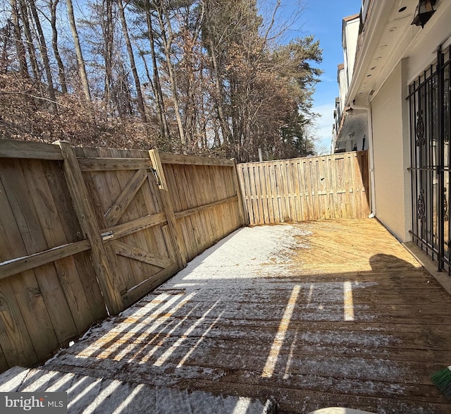 view of patio with a wooden deck