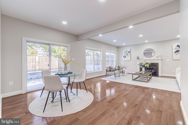 dining room with hardwood / wood-style floors