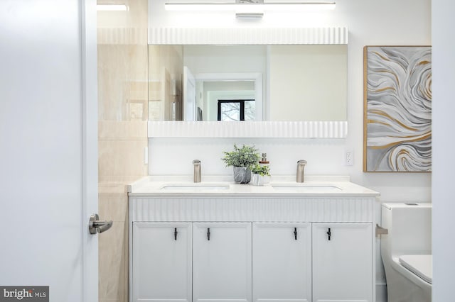 bathroom with toilet and vanity