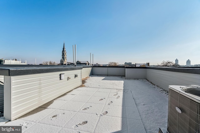 view of patio with central AC unit