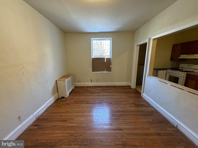 interior space featuring radiator and dark wood-type flooring