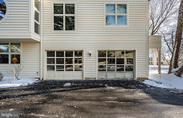 view of snow covered exterior