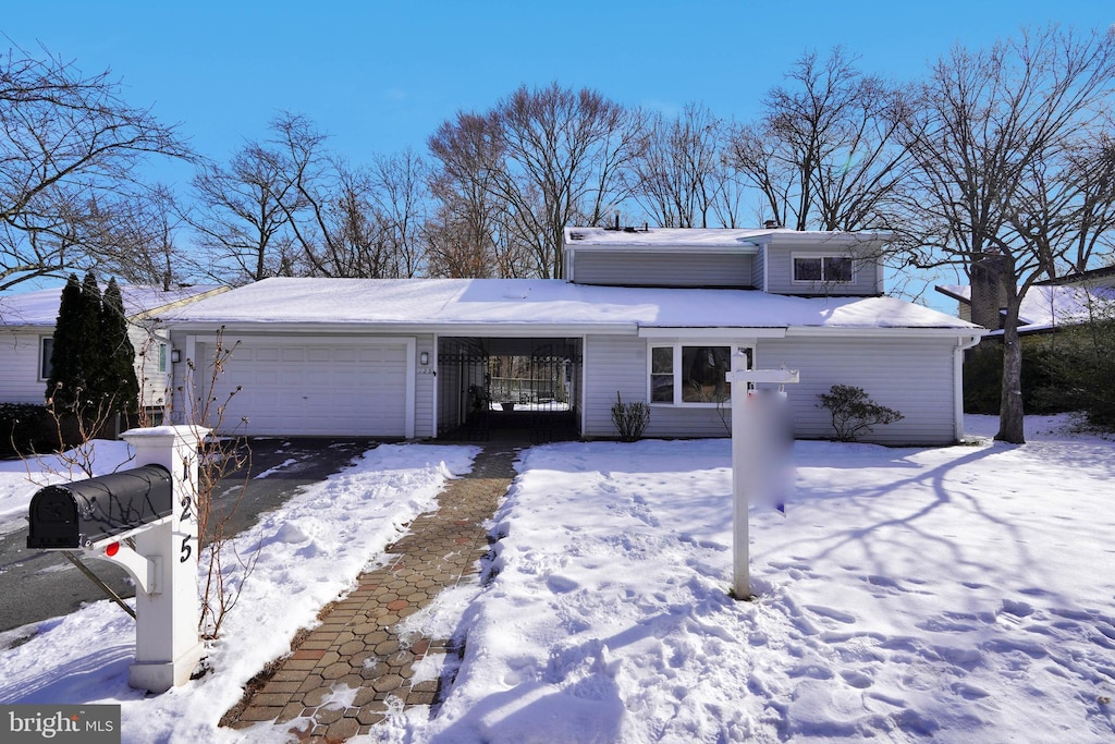 view of front of house with a garage