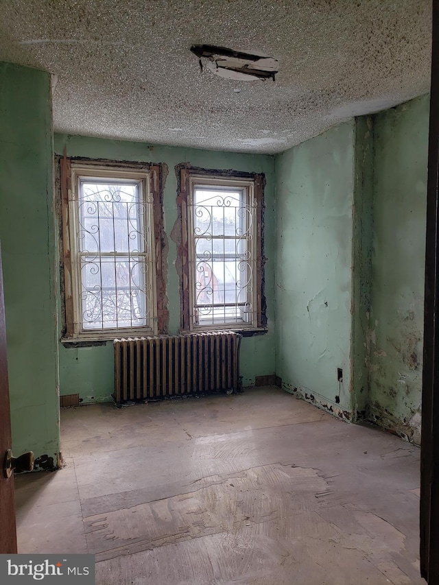 misc room featuring a wealth of natural light and radiator heating unit