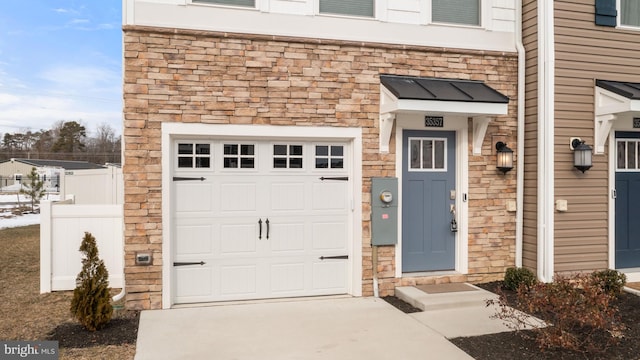 view of garage