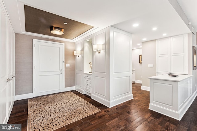 entryway featuring dark hardwood / wood-style floors