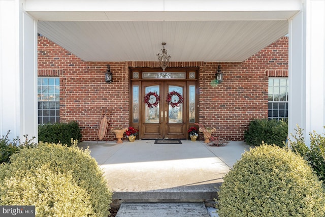 doorway to property with french doors