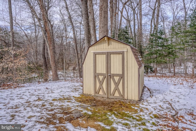 view of snow covered structure