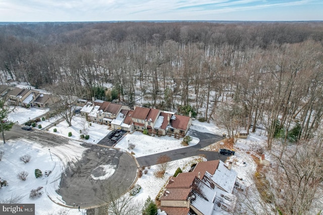 view of snowy aerial view