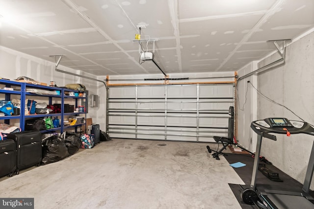 garage featuring a garage door opener