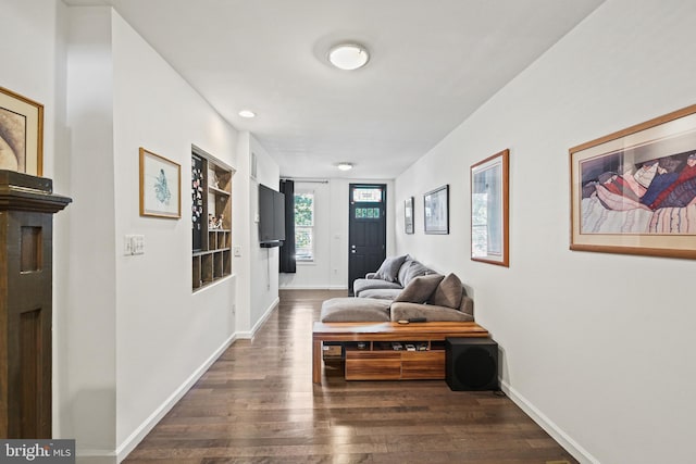 interior space featuring dark hardwood / wood-style floors