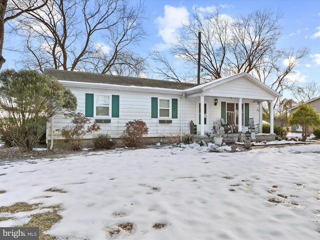 view of front of home with covered porch