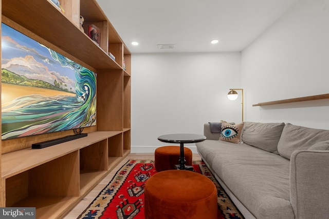 interior space with light hardwood / wood-style floors