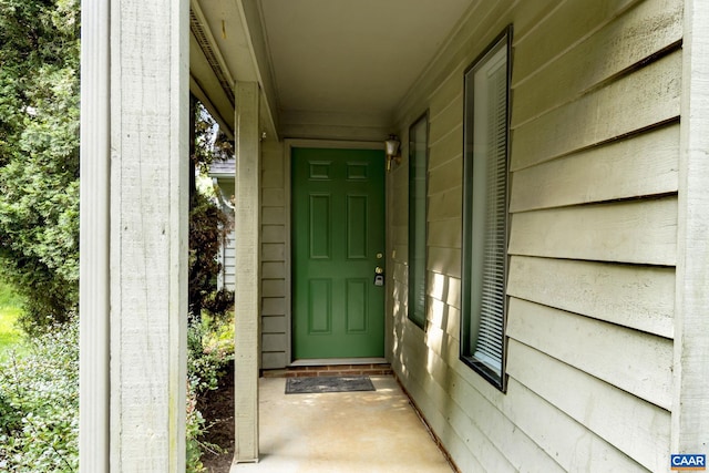 view of doorway to property