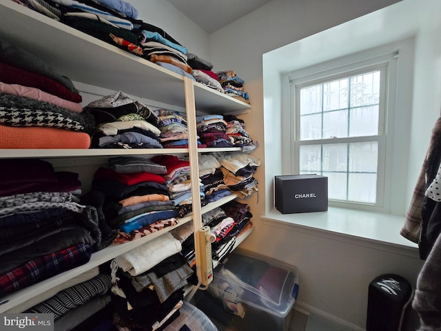 view of walk in closet