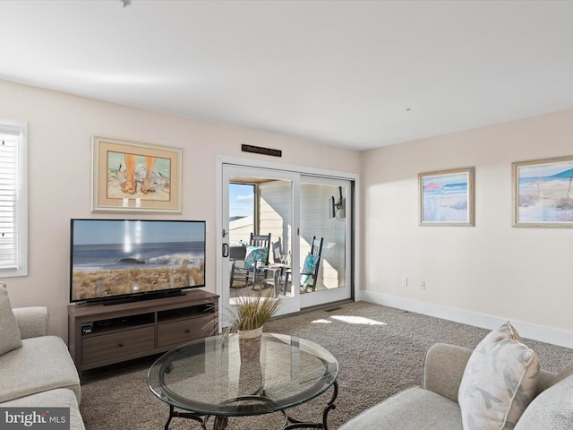 view of carpeted living room