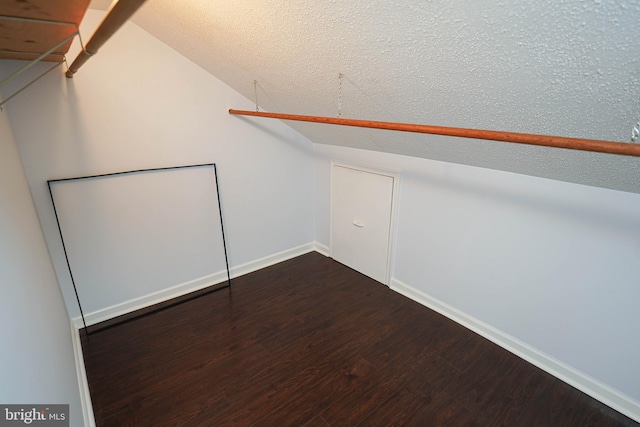 spacious closet with wood-type flooring and lofted ceiling