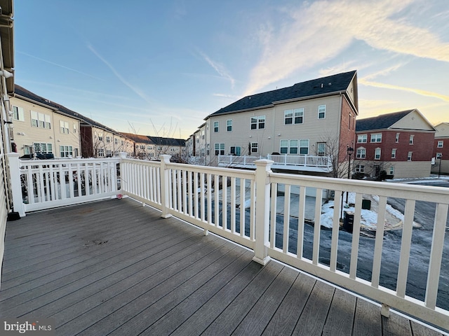 view of deck at dusk