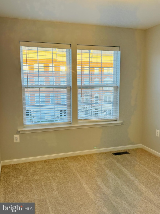 view of carpeted spare room