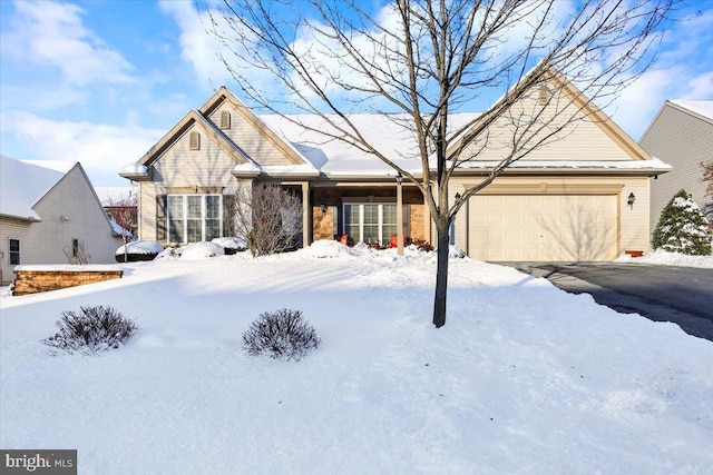 view of front of house with a garage