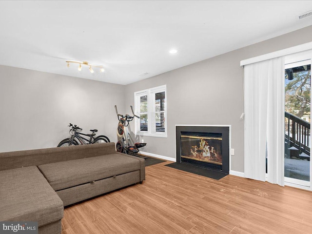 living room featuring hardwood / wood-style flooring