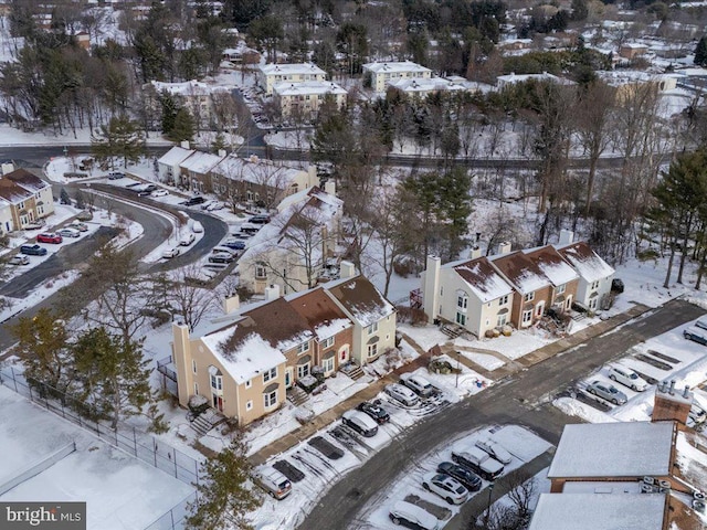 view of snowy aerial view