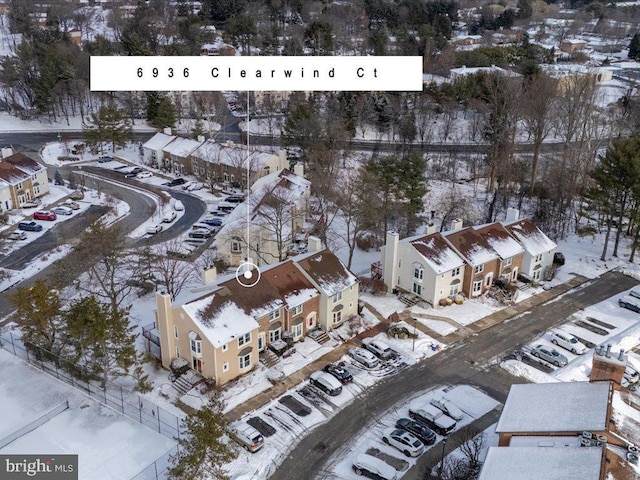 view of snowy aerial view