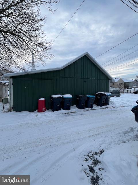 view of snow covered structure