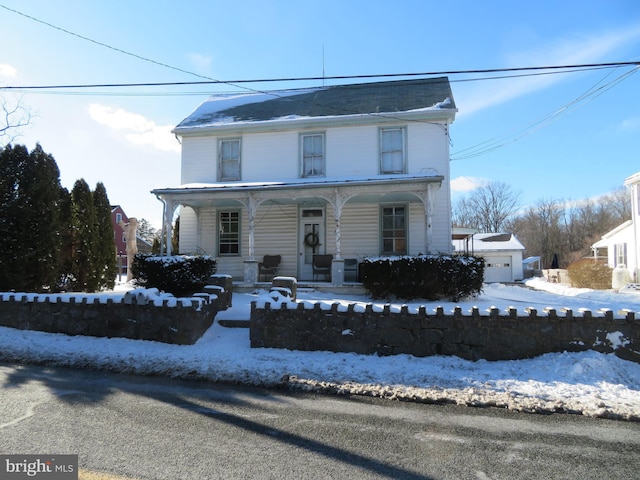 view of front of property featuring covered porch