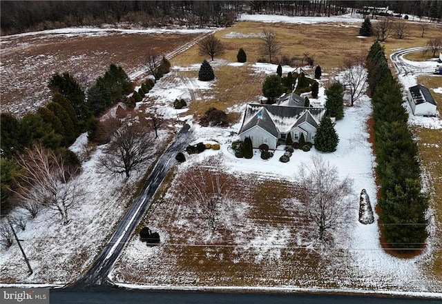 view of snowy aerial view