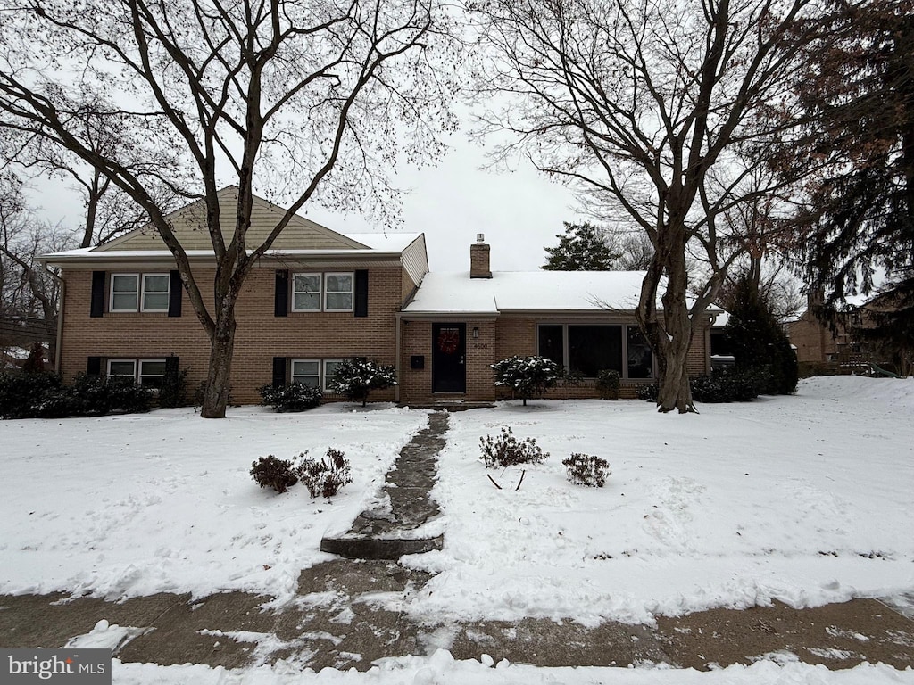 view of split level home