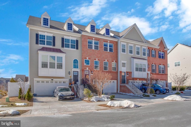 view of property with a garage