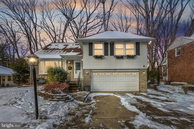 view of front of home featuring a garage