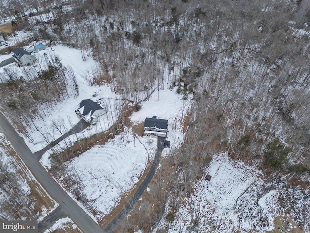 view of snowy aerial view