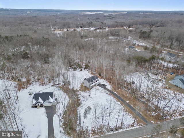 view of snowy aerial view